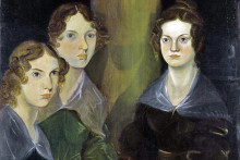 Sestry Brontëové na olejomaľbe Patricka Branwella, približne z roku 1834. Emily je v strede, vľavo je Anne a vpravo Charlotte.